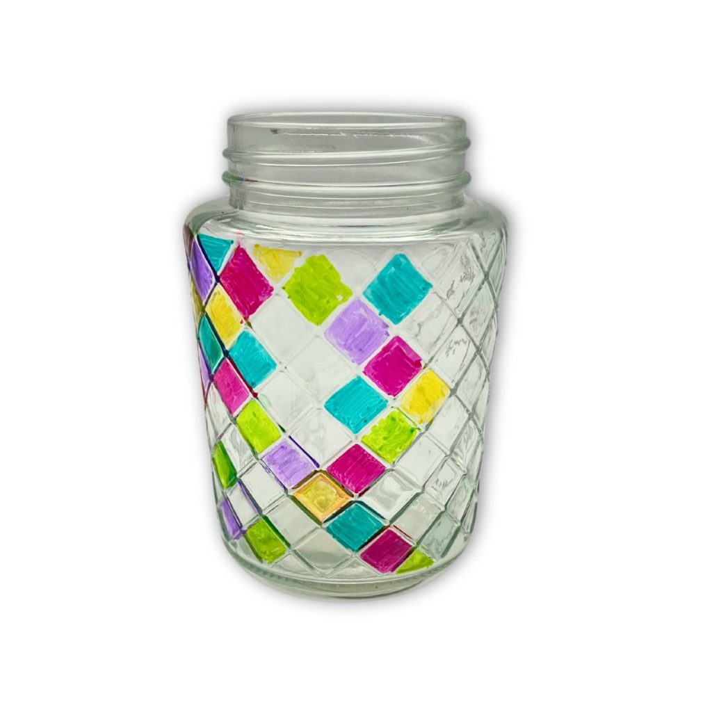 colorful glass jar