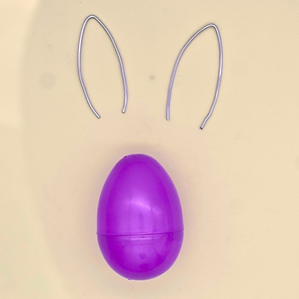 purple plastic easter egg wire bunny ears