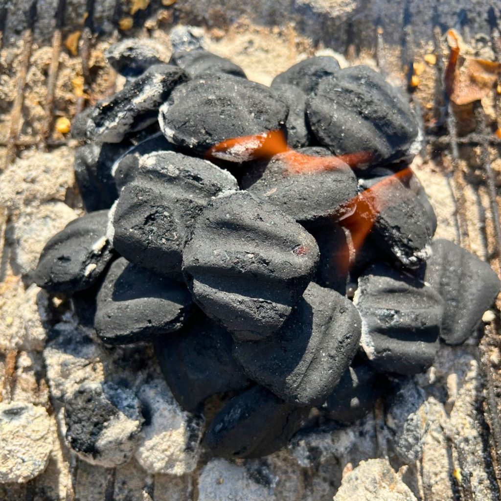 charcoal on the grill